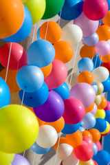 Fototapeta na wymiar Colourful air balloons. Air baloons festival, Novosibirsk