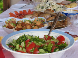 Tomato and cucumber salad