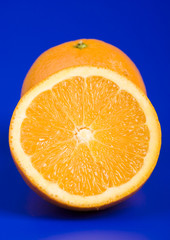 Oranges on the blue background