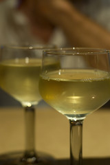 Two glasses white wine