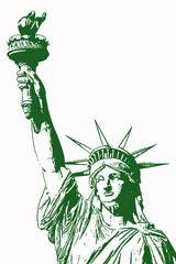 An illustration of the Statue of Liberty. © vivalapenler