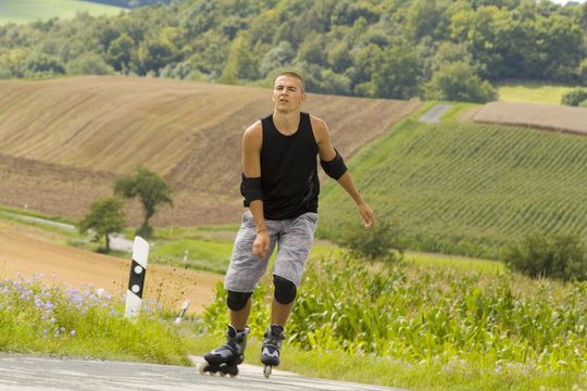 a young man on rollerblades #1