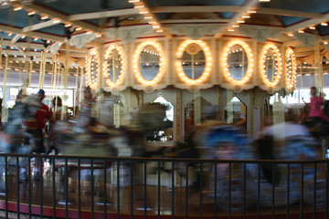 The blur of a merry-go-round