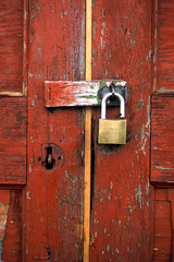 Rustic door with lock