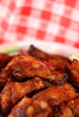 plate of spicy chicken wings