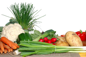 Diversity display of fresh   seasonal vegetables. 