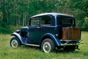 old-fashioned european retro car 1940. historic automobile