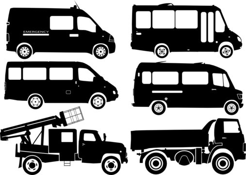 Silhouette cars, vector illustration