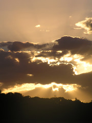 sunburst through the clouds 