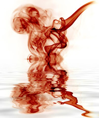 abstract colored smoke in a white background
