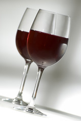 red wine in glass close up shoot