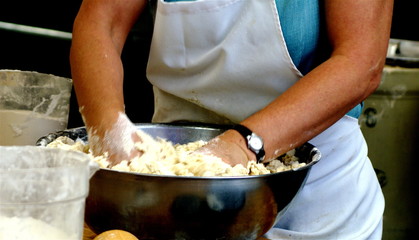 Mixing dough