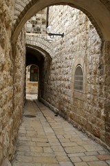 Historic street in old jerusalem city