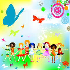 Fototapeta premium Group of kids