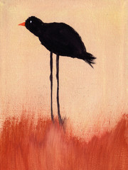 This is an abstract painting of bird.
