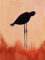 This is an abstract painting of bird.