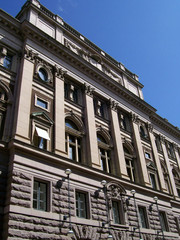 Fototapeta na wymiar Szwedzki budynek parlamentu w stolicy Sztokholmie