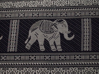 Fototapeta na wymiar Asian elephant silk fabric