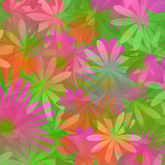 Fototapeta na wymiar Seamless floral pattern in spring colors