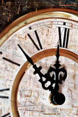 Grungy, old clock face. 