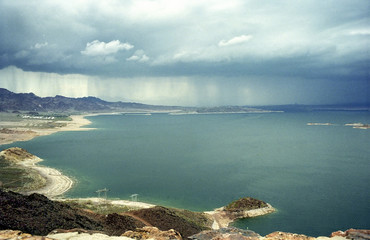 Distant Rain Storm as seen from Hoover Dam