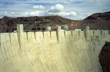 Hoover Dam as seen from the Nevada side