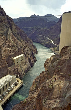 The Colorado River as seen from Hoover Dam