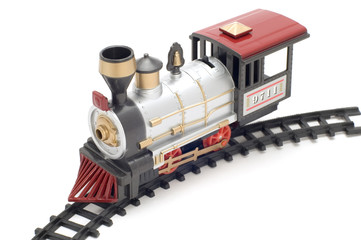 series object on white - toy steam locomotive