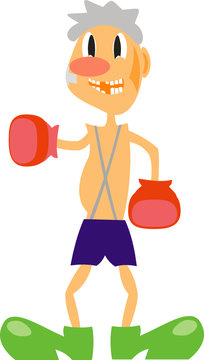 The comic image of the boxer. A vector illustration