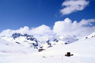 Les alpes depuis la station La Toussuire