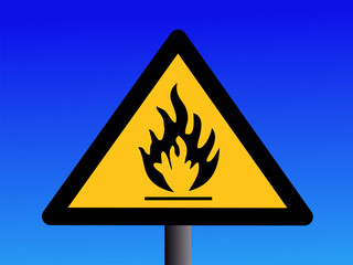 caution flammable sign
