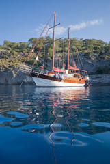 A traditional Turkish "gulet" recreational boat