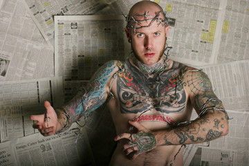 Sexy tattoo man