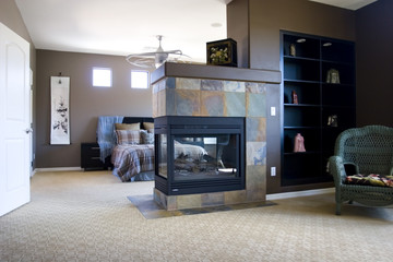 Modern tastefully decorated master bedroom
