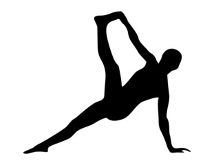 Yoga silhouette - obrazy, fototapety, plakaty