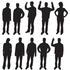 Variety of different people silhouettes
