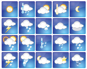Set of different weather icons