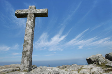 cross on top of the mountain