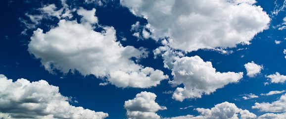 summer blue sky with white clouds background