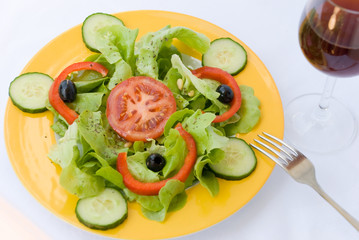 Mixed Salad with lettuce,tomato,red pepper 5