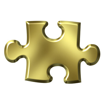 Golden puzzle piece