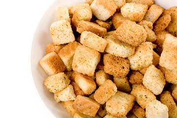 croutons close up shot for background
