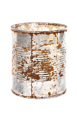 Rusty Metal Can with white background