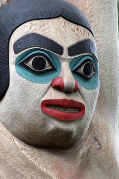 Carved face from Native Alaska