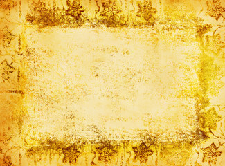 yellow grunge frame with space for text or image