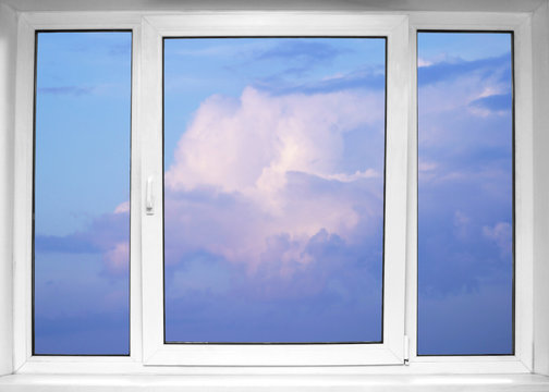 Sky Seen Through An White Window