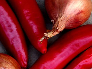 Red hot chilli and onion