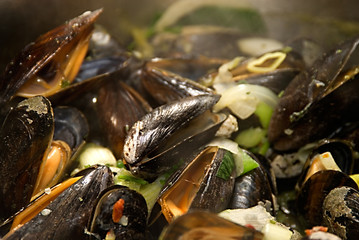a plate with very tasteful mussels