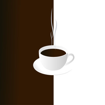 Smoking cup of coffe