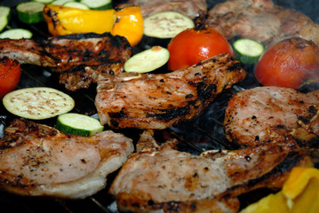 steak on the grill